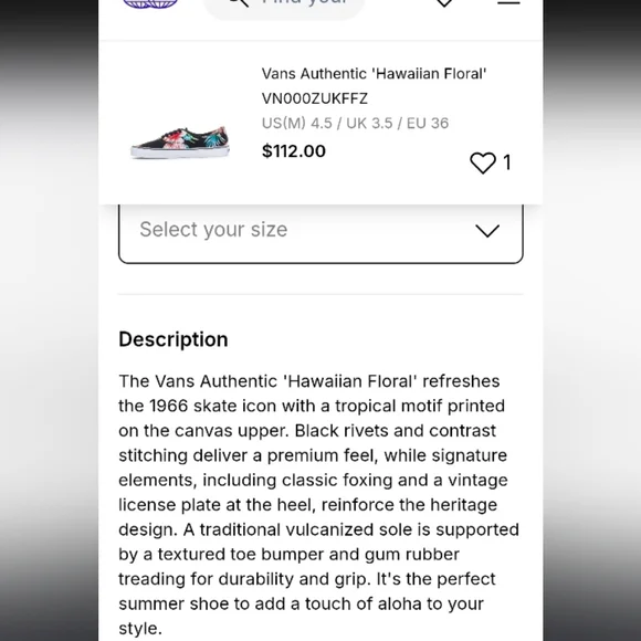 Vans Floral Hawaiian Sk8 Skate Athletic Tennis Shoe Sneaker Black White Women 7 - Picture 7 of 10